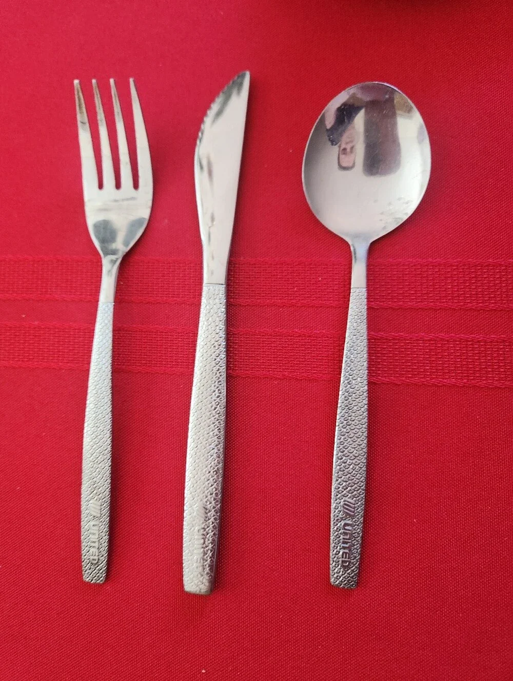 Vintage 3pc Silverware Set United Airlines
